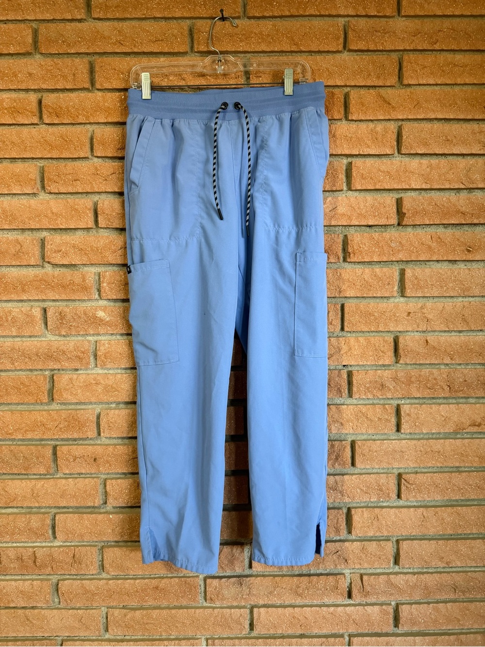 Wide Leg Drawstring Utility Pants in Light Blue